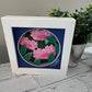 Peony mini 3D paper art in a shadowbox