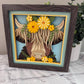 Highland cow close up 3D paper art shadowbox
