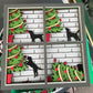 Crazy dog with Christmas tree 3D paper art shadowbox