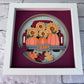 Fall truck with pumpkins and sunflowers design 3D paper art in a shadowbox