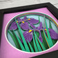 Iris mini 3D paper art in a shadowbox