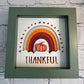 Thankful rainbow with pumpkin mini 3D paper art in a shadowbox