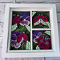 Ladybug and flowers design 3D paper art in a shadowbox