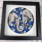 Elephant pair 3D paper art in a shadowbox