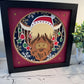 Christmas highland cow with ornaments 3D paper art shadowbox