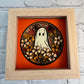 Ghost with flowers mini 3D paper art in a shadowbox