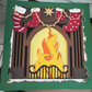 Christmas fireplace mantle 3D paper art in a shadowbox