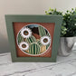 Cactus blossom mini 3D paper art in a shadowbox