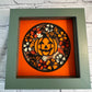 Pumpkin with flowers mini 3D paper art in a shadowbox