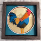 Rooster 3D paper art in a shadowbox