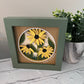 Black eyed Susan mini 3D paper art in a shadowbox