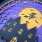 Purple hocus pocus witch flying design 3D paper art in a shadowbox