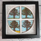 Intricate frame four seasons trees 3D paper art in a shadowbox