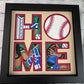 Home- Baseball 3D paper art in a shadowbox