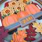 Fall truck with pumpkins and sunflowers design 3D paper art in a shadowbox