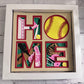 Home- Softball 3D paper art in a shadowbox