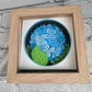 Hydrangea branch flowers mini 3D paper art in a shadowbox