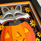 Fall raccoon in a pumpkin mini 3D paper art in a shadowbox