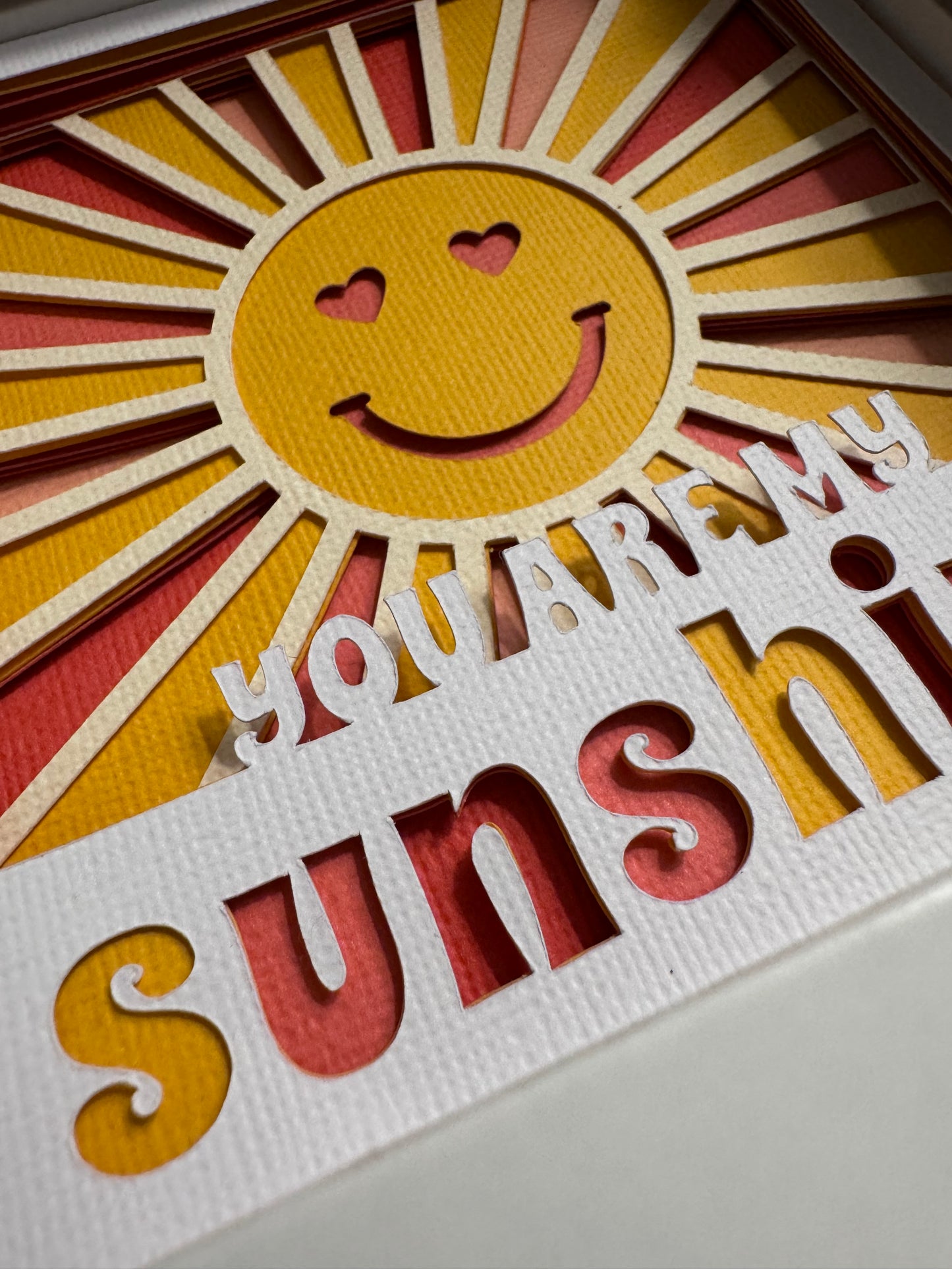 You are my sunshine mini 3D paper art in a shadowbox