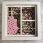 Spring porch scene with blanket 3D paper art in a shadowbox