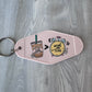 Iced coffee is better than being on time retro motel keychain