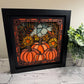 Stained glass pumpkin 3D paper art shadowbox