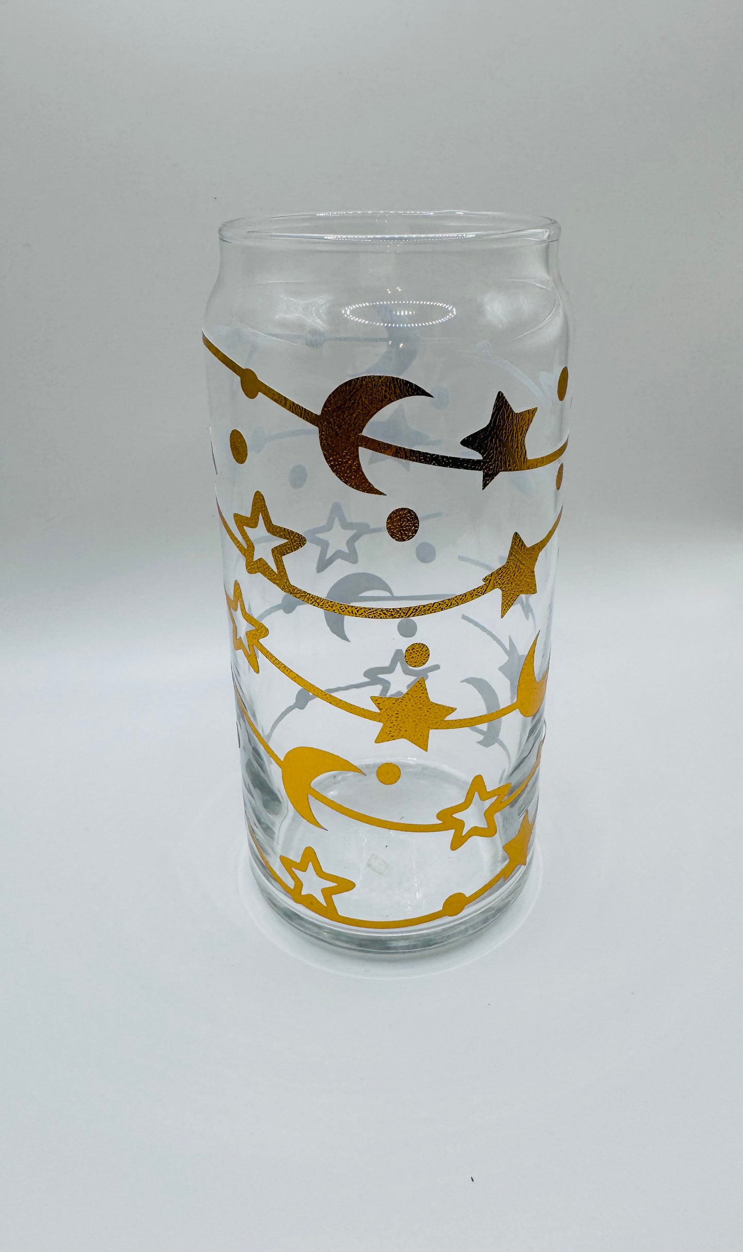 Celestial strings beer can glass