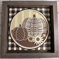 Plaid fabric pumpkins 3D paper art shadowbox