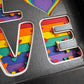 Pride rainbow love mini 3D paper art in a shadowbox