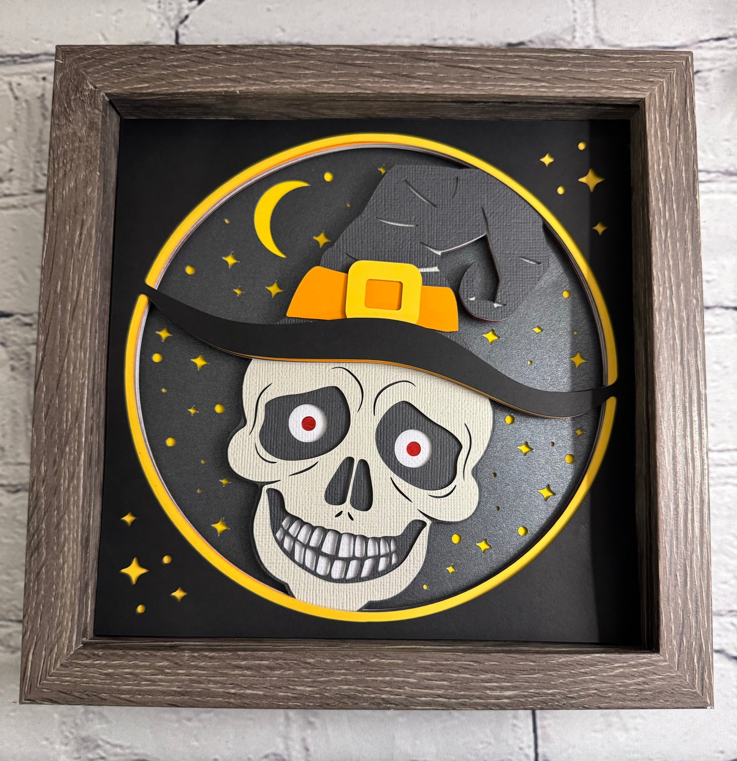 Creepy trio- skeleton 3D paper art shadowbox