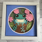 Frog in a flower pot 3D paper art in a shadowbox
