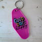 It’s a good day to be happy retro motel keychain