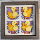 Ducklings in four panels 3D paper art in a shadowbox