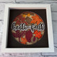 Hello fall leaves and acorns design 3D paper art in a shadowbox