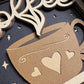 Coffee cup with hearts mini 3D paper art in a shadowbox