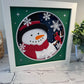 Snowman with cardinal close up 3D paper art shadowbox