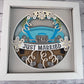 Just married 3D paper art in a shadowbox