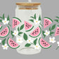 Watermelon floral beer can glass