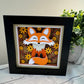 Fall fox mini 3D paper art in a shadowbox