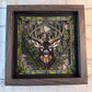 Stained glass buck 3D paper art in a shadowbox