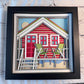 Beach house 3D paper art in a shadowbox