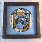 Beach bike and bag 3D paper art in a shadowbox
