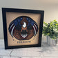 Freedom eagle 3D paper art in a shadowbox