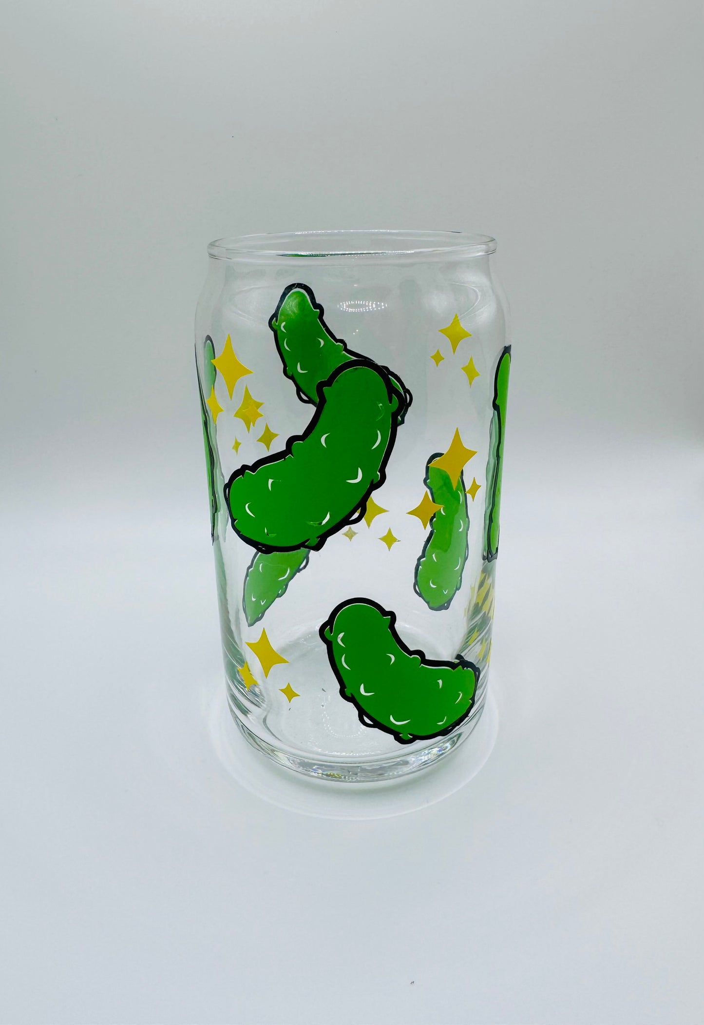 Pickle beer can glass