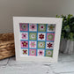 Floral quilt pattern mini 3D paper art in a shadowbox