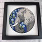Elephant 3D paper art in a shadowbox