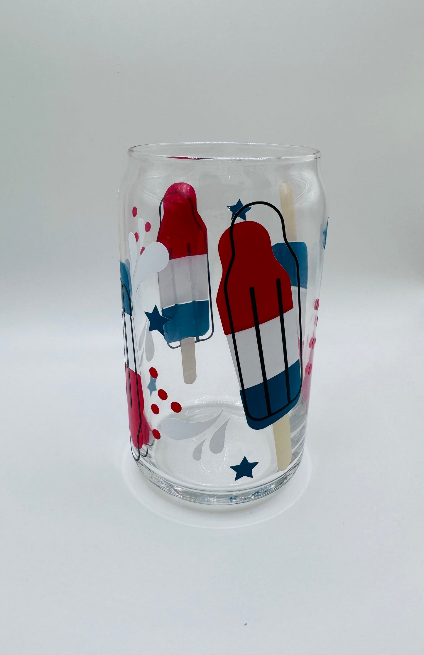 Bomb pop beer can glass