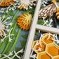 Bee scene three panel design 3D paper art in a shadowbox