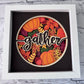 Gather fall leaves and pumpkins design 3D paper art in a shadowbox