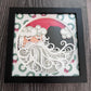 Santa face 3D paper art shadowbox